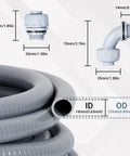 Heavy Duty 1/2 Inch 100 Ft Liquid Tight PVC Electrical Conduit Kit with connectors and measurements, showcasing flexible PVC material.