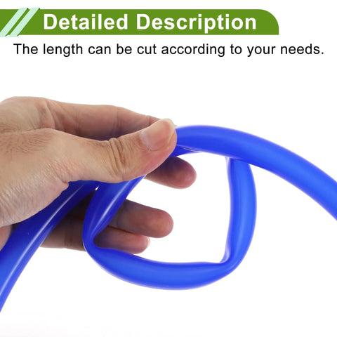 Silicone Vacuum Hose 12mm ID, 16mm OD, 5.5Ft Length, 2mm Wall Thickness, high temperature blue hose held in hand