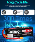 4S 14.8V 3300mAh 80C RC Lipo Battery Pack with XT60 connector, emphasizing durability and long cycle life.