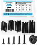 M6 Button Head Socket Cap Screws Set, 6mm Thread, 40mm, 45mm, 50mm, 55mm, 60mm Lengths, 10.9 Grade Alloy Steel With Black Oxide Finish