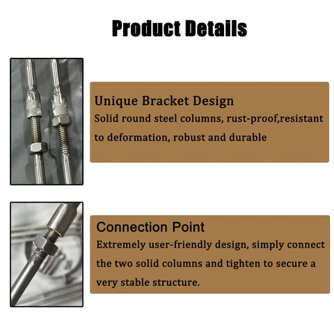 Close-up view of Kickass Durability Stainless Steel Chimney Support Bracket With No Sweat Setup, showing unique bracket design and connection point.