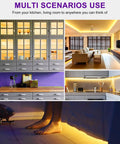 LED Strip Lights Warm White 3000K, 16.4ft High Density Tape Light With 600 LEDs illuminating cabinets and room interiors