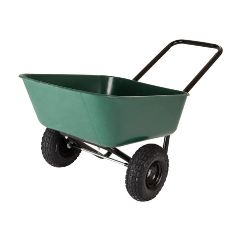 Two Wheel Garden Barrow With Rust Proof Powder Coated Frame Black Loop Handle Cart for easy pushing and lifting garden materials