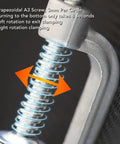 Close-up of Built Tough Adjustable Right Angle Corner Clamp trapezoidal A3 screw for welding, woodworking, metalworking