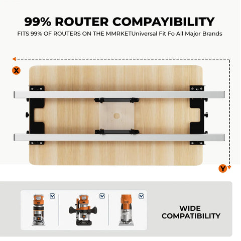 Top view of Heavy Duty Aluminum Router Sled For Slab Flattening 47 Inch 3 Axis Height Adjustable Wood Planing Jig With Precision Depth