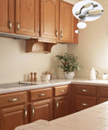Kitchen with wooden cabinets featuring Eight Piece Ceramic Drawer Handles Set In Chinese Style With Vintage Antique Design