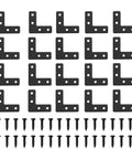 Heavy Duty L Corner Braces 10 Pack With Screws, 1.50 x 2.56 x 0.12 Inch Right Angle Brackets For Cabinet Shelves shown with screws