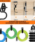 Heavy Duty Garage Hooks Storage Kit With Anti Slip Steel Wall Mount Hangers For Ladders Bikes Garden Tools And Hose