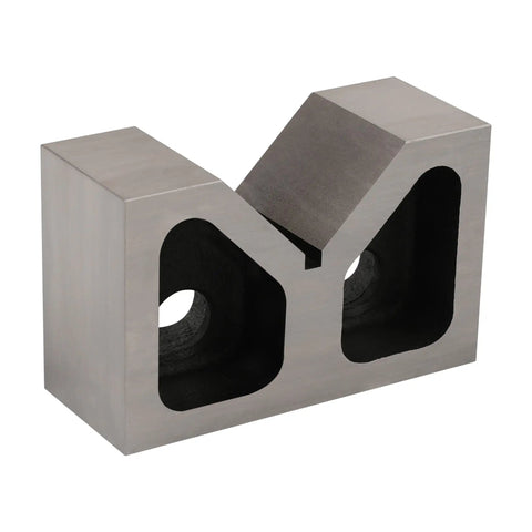 Rock Solid Cast Iron V Block Set For Precision Layout Work And Machinist Bench Setup Featuring Dead Square Ground Edges And Point Zero Zero Zero One Inch Tolerance That Is Seriously Badass Quality, showing a heavy duty machined V block.