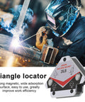 Heavy duty welding magnets holding metal at precise angles during fabrication.