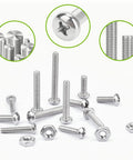 Assorted 750-Piece Bulk Metric M1 to M1.7 Stainless Steel Phillips Pan Head Small Machine Screws Kit displayed with close-up inserts.