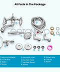 Wall Mount Clawfoot Tub Faucet With Handheld Shower Sprayer, Double Function Diverter, Hot And Cold Water Mixer parts layout