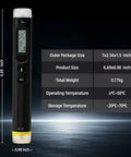 Front view of TFN 3-in-1 fiber optic tester with LCD display, black handheld device with a yellow base ring
