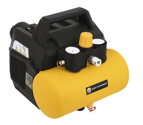 Portable Air Compressor For Home And Garage Quiet Oil Free 1.6 Gallon Tank 125 PSI 60 dB Noise Electric Power Perfect For DIY Projects