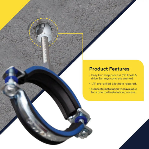 Vertical Threaded Rod Anchor For Concrete And Steel Structures Zinc Finish 5/16 Inch Diameter By 1-3/4 Inch Screw Length 25 Pack