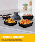 Three Piece Square Silicone Air Fryer Liners Set For 5 To 8 Quart Models Compatible With AF141 AF181 Grills AG301 EG201