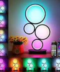 RGB Smart Table Lamp With App Control Remote And Wireless Charger Dimmable Bedside Light With Scene And Music Modes