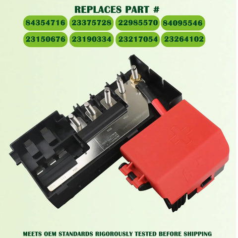 Heavy Duty Battery Distribution Fuse Block Direct Bolt On Replacement For 2014 2020 Chevy Suburban featuring red cover.