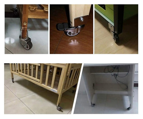 Heavy Duty Furniture Caster Wheels With Quiet Rubber Tread Roll Like A Dream On Any Floor 80kg Load Capacity U Bracket on various furniture.