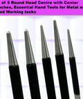Set Of 5 Round Head Center Punches For Metal And Woodworking Projects, Handy Precise Marking Tools With Rugged Construction