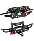 Front and Rear Aluminum Tube Bumper Set For 1/18 TRX4M Bronco Crawler Lightweight Metal Armor With LED Front Bumper Visible