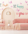 20 Sheets Inspirational Quotes And 3D Butterfly Wall Decals Set For Girls Bedrooms And Living Rooms Pink Pastel Decor on wall