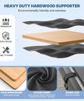 Built Different Queen Size Bunkie Board Rock Solid Eight Millimeter Wooden Mattress Foundation Non Slip Deck displayed with waterproof oxford fabric.