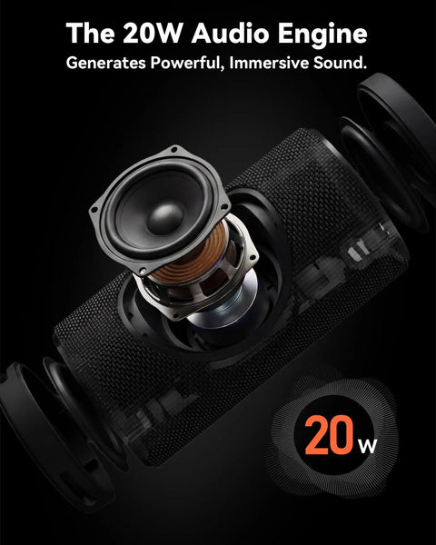 Close-up of Roar 3 Bass-Boosted Portable Bluetooth Speaker With 20W Thumpin Bass and internal components