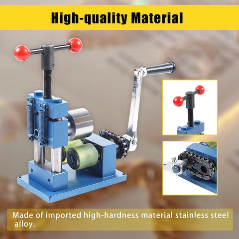 2 In 1 Jewelry Rolling Mill And Ring Bender, Adjustable Hand Crank Bracelet Forming Machine, stainless steel alloy material