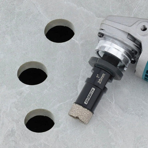 1 Inch Dry Diamond Core Drill Bit For Tile And Concrete - Pro Grade Vacuum Brazed Hole Saw creating holes in concrete
