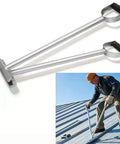 Standing Seam Roofing Hand Seamer for Metal Panels in use on roof by worker, Heavy Duty Sheet Metal Bender, Durable Steel Construction