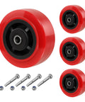 Five Inch Diameter By Two Inch Wide Heavy Duty Caster Wheel Set Of Four With 3200 Lbs Capacity Non Marking Polyurethane Tread Roller