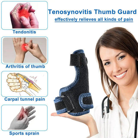 Thumb Brace Spica Splint For Arthritis Pain Relief And Tendonitis Support, medical professional holding brace, pain relief graphic