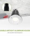 Top Shelf 1 Inch Led Recessed Ceiling Lights 24 Pack Adjustable 2700K To 5000K displaying durable aluminum housing for heat dissipation.