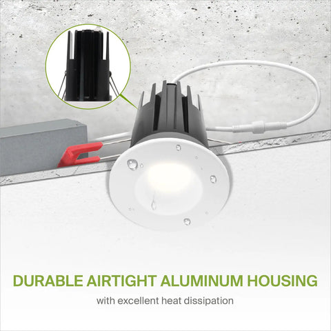 Top Shelf 1 Inch Led Recessed Ceiling Lights 24 Pack Adjustable 2700K To 5000K displaying durable aluminum housing for heat dissipation.