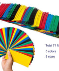 Large Size Heat Shrink Tubing Kit With 145 Pcs And 71 Ft Total Length 5 Colors And 8 Sizes displayed in hand