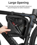 On Frame Bike Triangle Bag With Dual Sided Pockets 1.5L Capacity Easy Access Tool Phone And Key Storage for Rides Commutes and Adventures