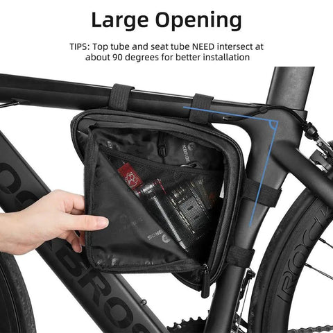 On Frame Bike Triangle Bag With Dual Sided Pockets 1.5L Capacity Easy Access Tool Phone And Key Storage for Rides Commutes and Adventures