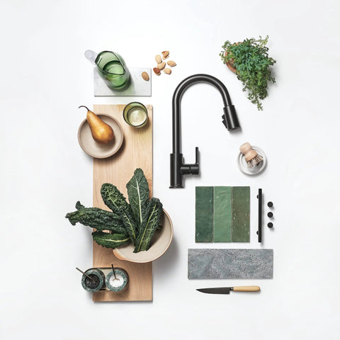 Three-Function Pull-Down Kitchen Faucet With POWERinse Technology Delivers Extra Cleaning Power, Gooseneck Design Highlighted