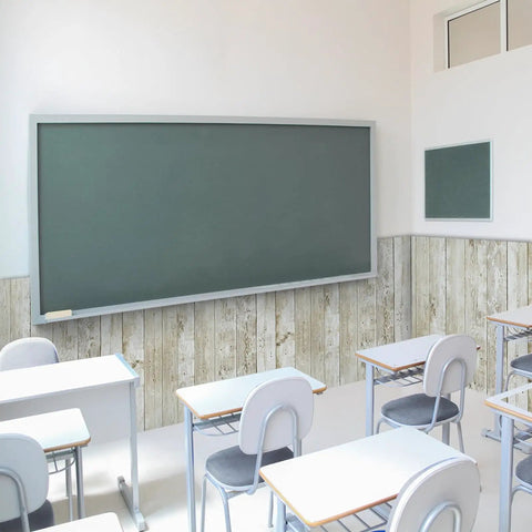 Classroom with Peel And Stick Dope Wood Wallpaper Realistic Grain Shiplap Look Self Adhesive and Removable for Walls and Furniture
