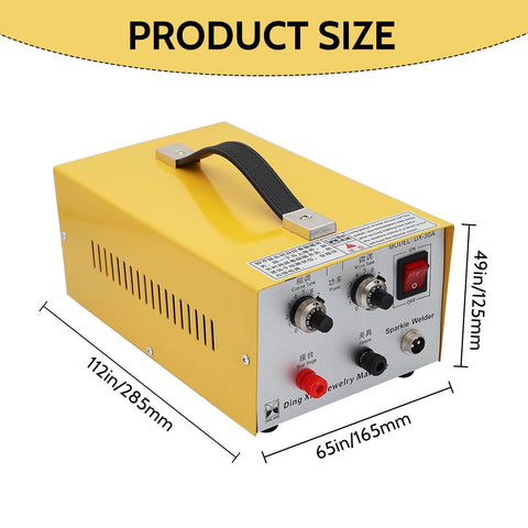 Side view of 30A Handheld Jewelry Spot Welder For Gold Silver Platinum And Steel Pro Grade Pulse Arc Welder Machine