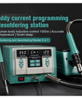 Pro Grade Soldering Iron Station And Hot Air Rework Tool 1500W With Digital Display Lead Free For Phone PCB Repair Includes Nozzle Set