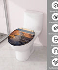 Fresh Coastal Thatched Roof Umbrella Decorative Resin Toilet Seat With Smooth Drop Action And Quick Release Hinges For No Sweat Installs