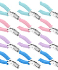 12 Pcs Handheld One Quarter Inch Hole Punches For Crafts With Grip Handles, multicolor blue pink green, arranged in rows