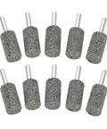 Ten Piece Set Of Sixteen Millimeter Aluminum Oxide Mounted Grinding Stones for Electric Rotary Tools with One Quarter Inch Shank