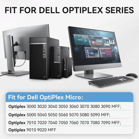 Dell Optiplex series desktop computers and monitor