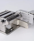 Shule Electric Pasta Maker Machine With Motorized Roller And Stainless Steel Construction, sleek design for easy homemade noodles.