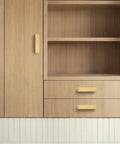 Five Pack Gold Cabinet Pulls With 3 Inch Hole Center Brushed Brass Finish Flat Modern Drawer Dresser Handles For Kitchen Cabinets And Bathroom Cupboards Built To Last With Durable Aluminum Alloy Construction For Premium Feel