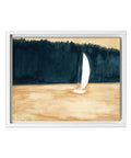 Sailboat And Landscape Ocean Wall Art Print Minimalist Seascape Canvas Watercolor Coastline Poster For Living Room Cozy Coastal Vibe Frame Ready 8x10 Giclee Print On Museum Quality Canvas