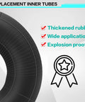 Two Pack Universal Inner Tubes For 8 Inch Wheels With TR13 Straight Valve Stem Fits 3.50-8 3.25-8 3.00-8 4.00-8 For Wheelbarrows Exploded view